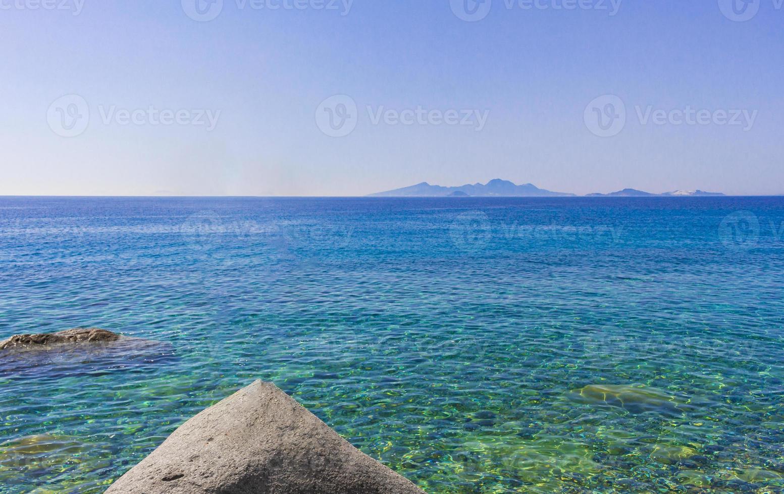 Panorama of turquoise water coastal landscapes Kos Island Greece. photo