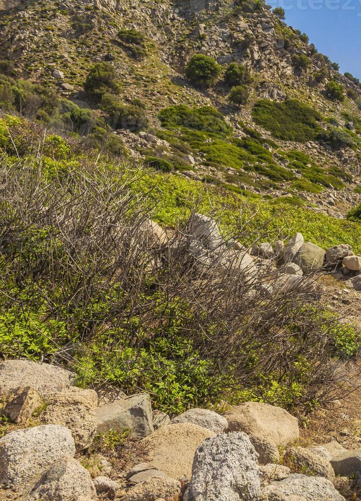 Natural rough landscapes on Kos Island Greece mountains cliffs rocks. photo