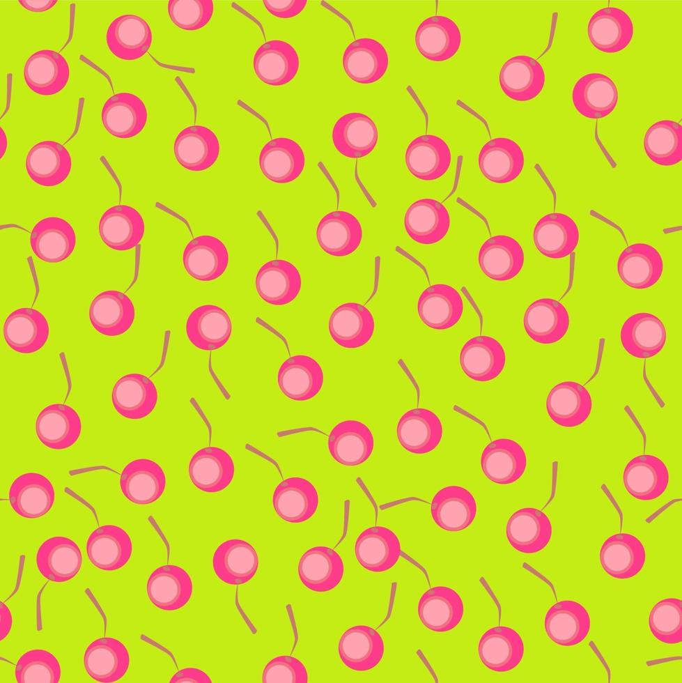 Seamless cherry background. Fabric pattern vector