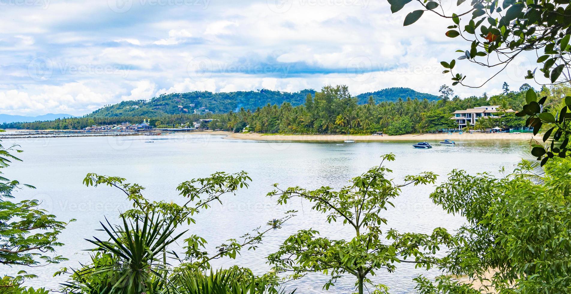 Koh Samui island Thailand panoramic view on storm cloudy day. photo