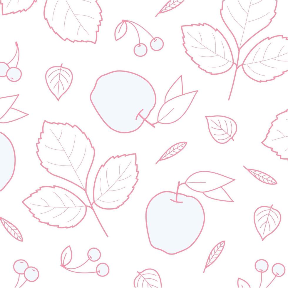White background with many autumn foliage - Vector