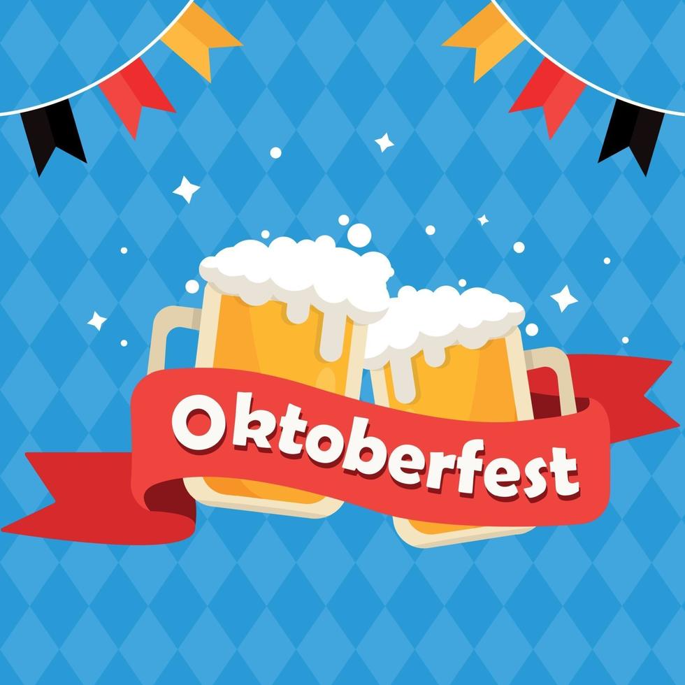 Munich International Beer Festival Oktoberfest, advertising background vector
