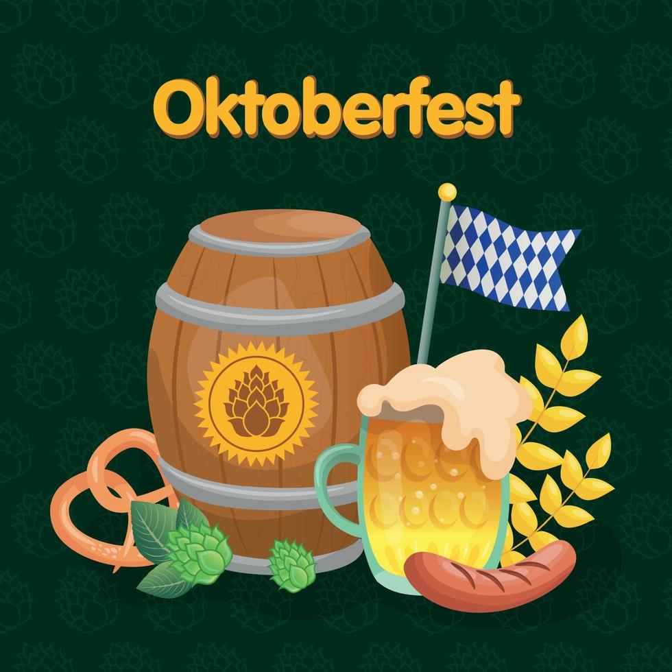 festival internacional de la cerveza de munich oktoberfest, fondo publicitario vector