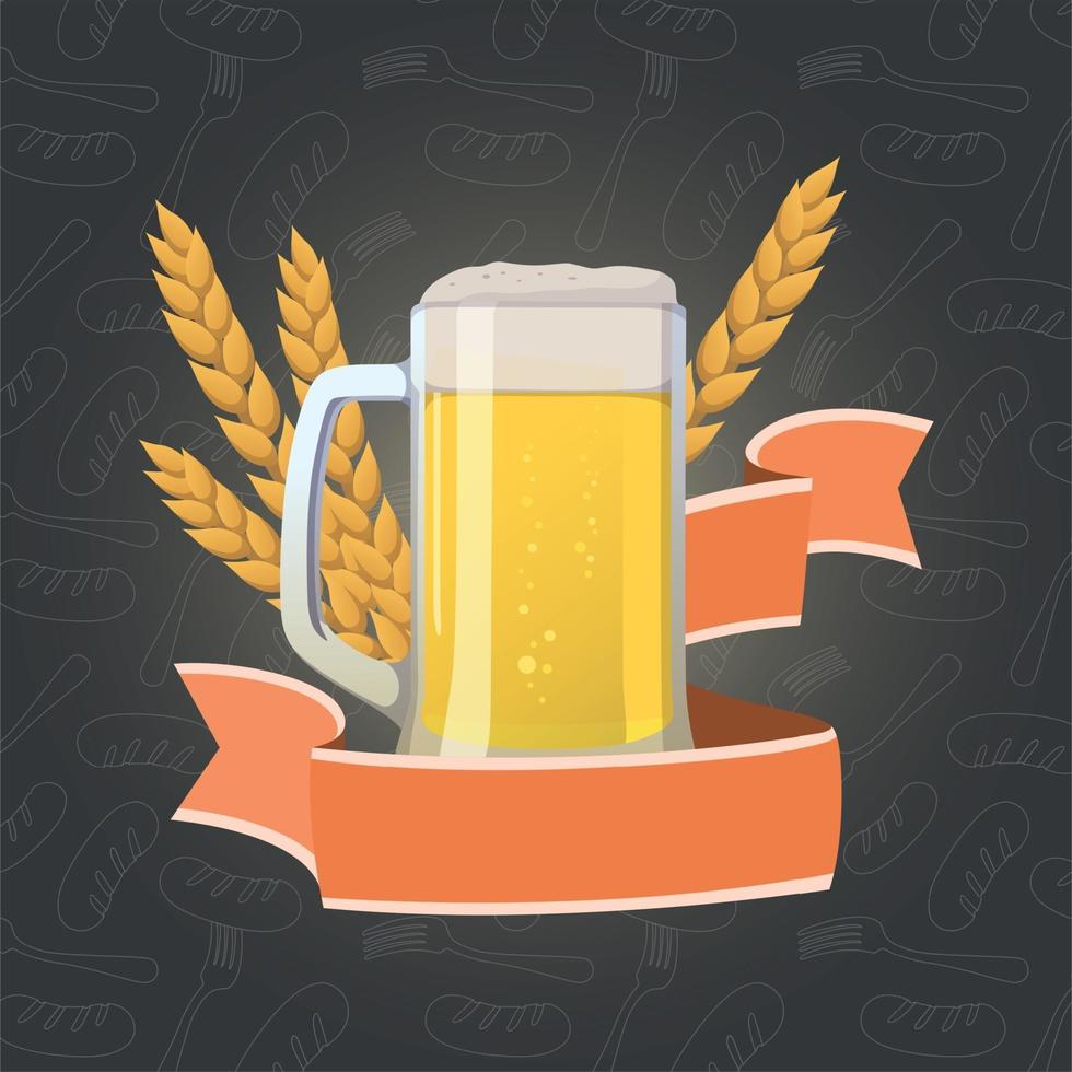 Beer background, place for advertising text, web template - Vector