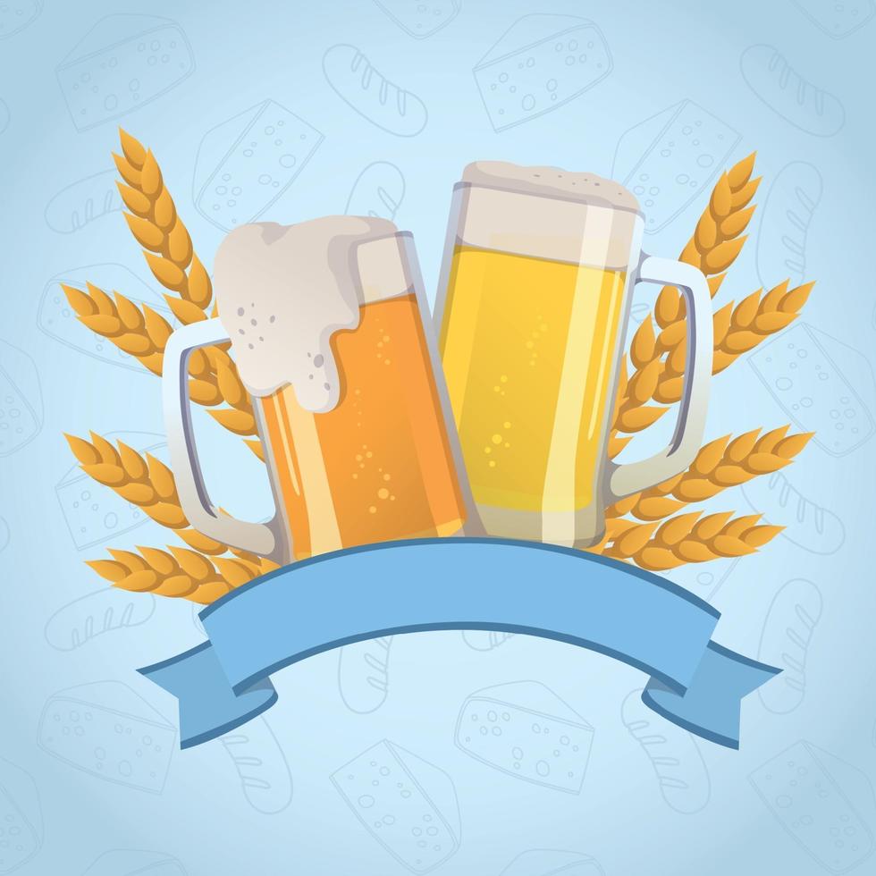 Fondo de cerveza, lugar para texto publicitario, plantilla web - vector