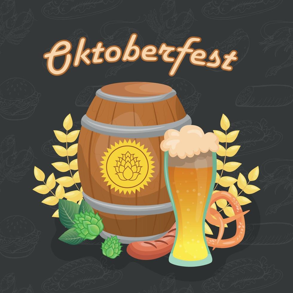 Munich International Beer Festival Oktoberfest, advertising background vector