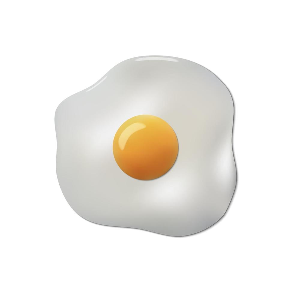 huevo frito aislado sobre fondo blanco vector