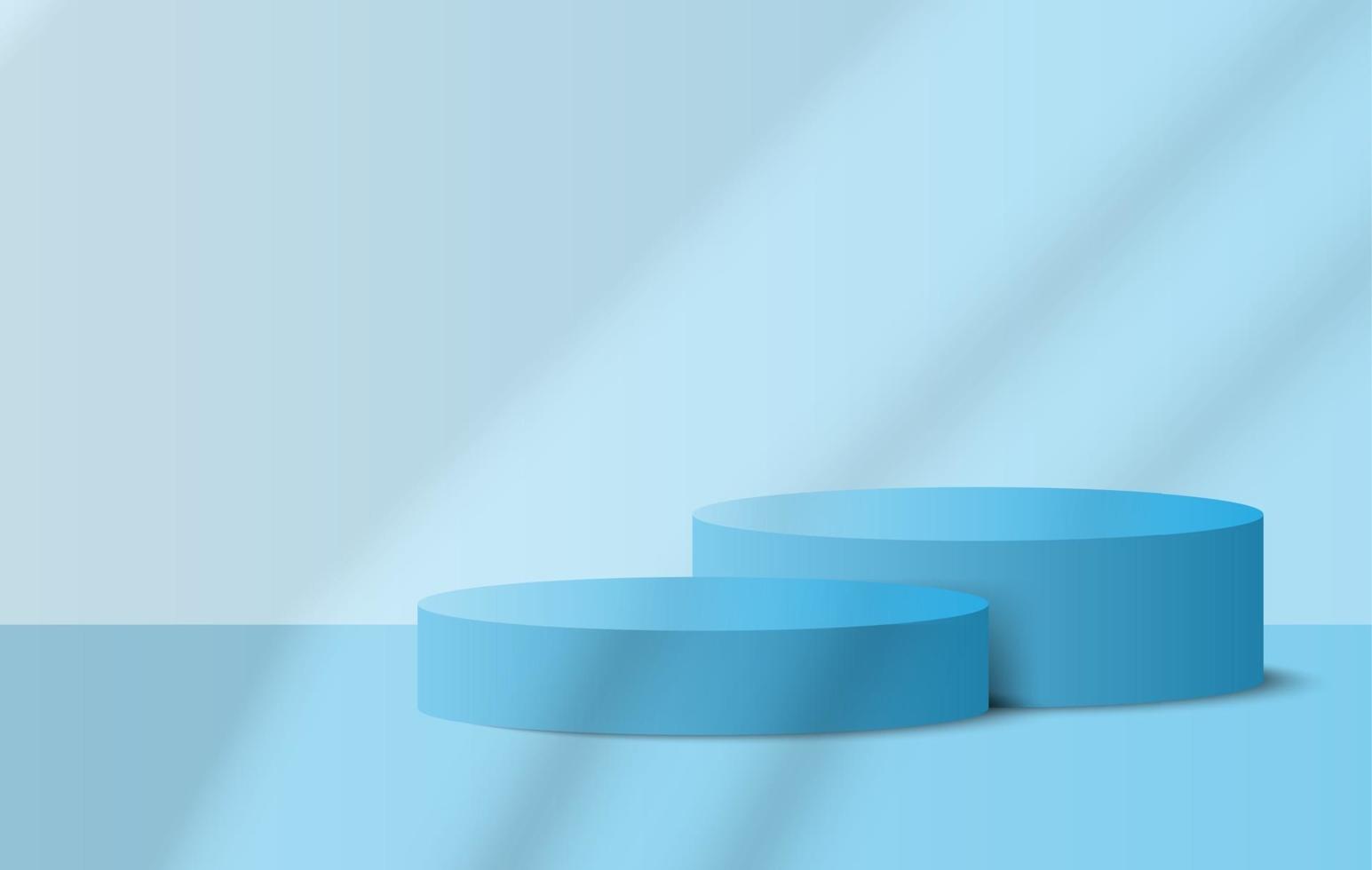 Podium with pastel blue minimal wall scene vector