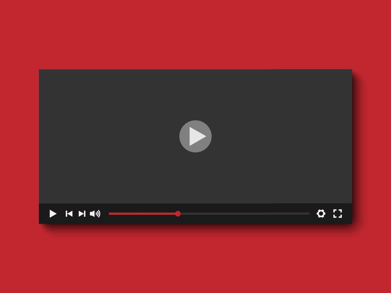 Video player flat design, vector illustration