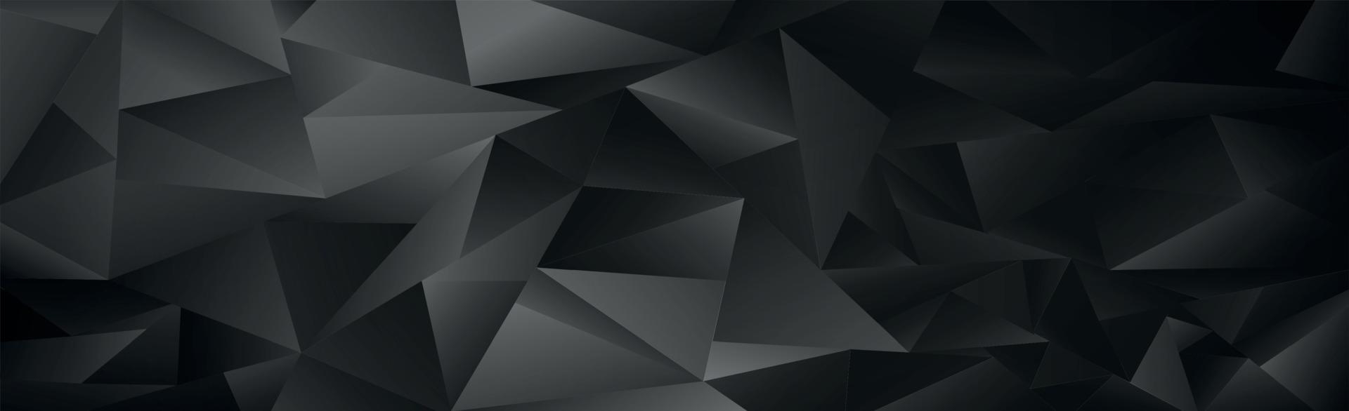 Abstract black and gray gradient triangles of different sizes - Vector