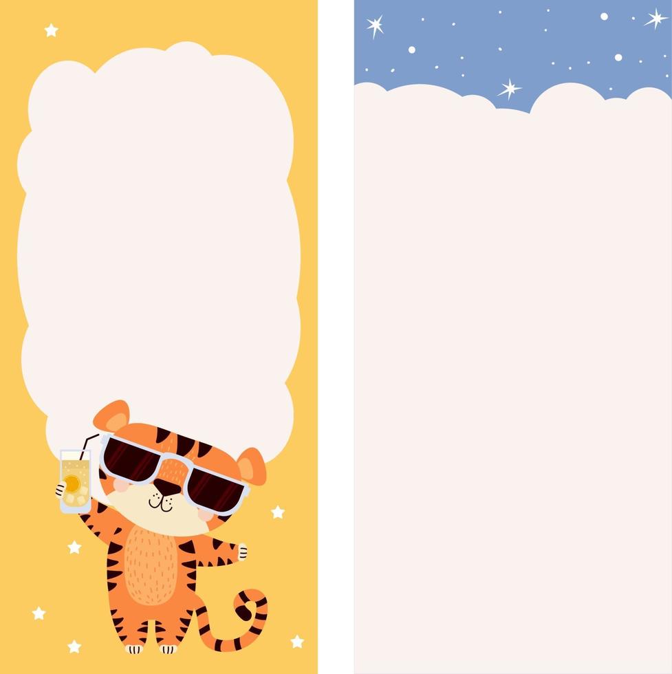 daily planner, note paper, to-do list with cute tiger vector