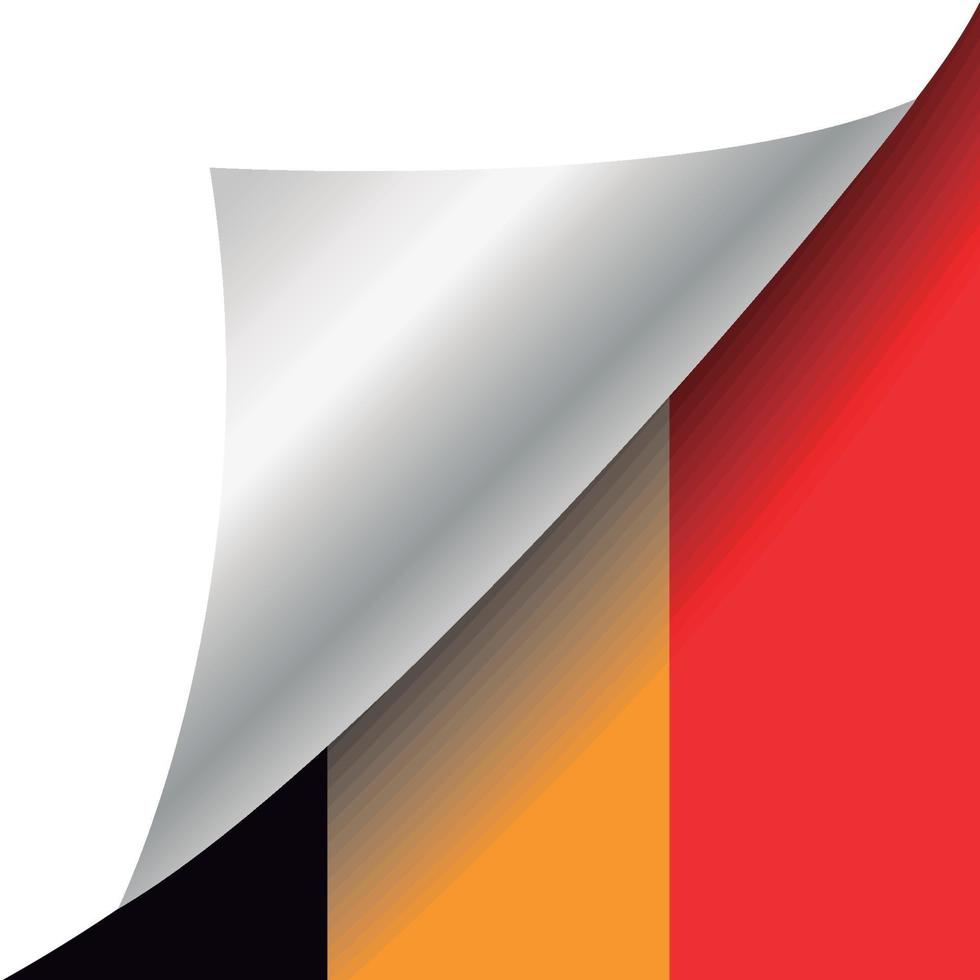 Belgium flag with curled corner vector