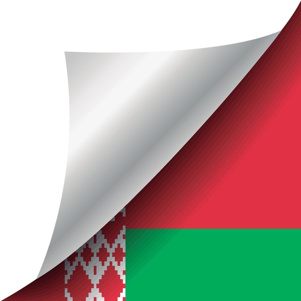 Belarus flag with curled corner vector