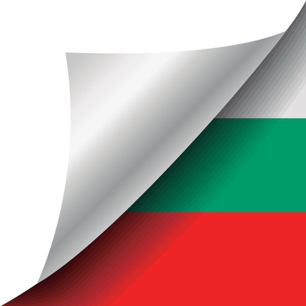 bandera de bulgaria con esquina rizada vector