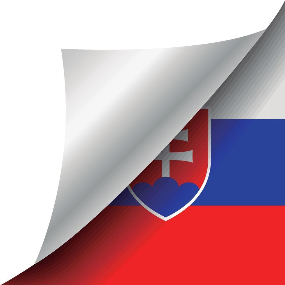 Slovakia flag with curled corner vector