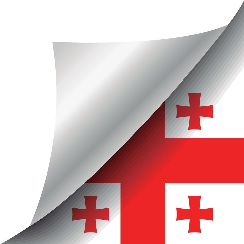 bandera de georgia con esquina rizada vector