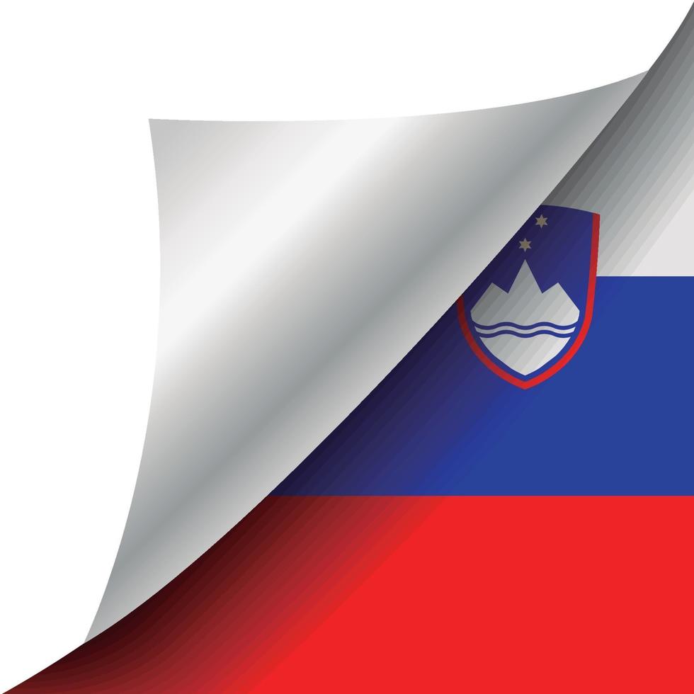 bandera de eslovenia con esquina rizada vector