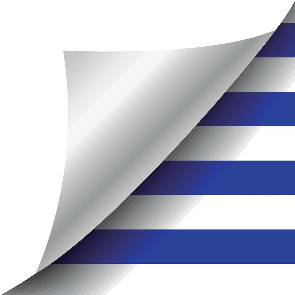 bandera de uruguay con esquina rizada vector