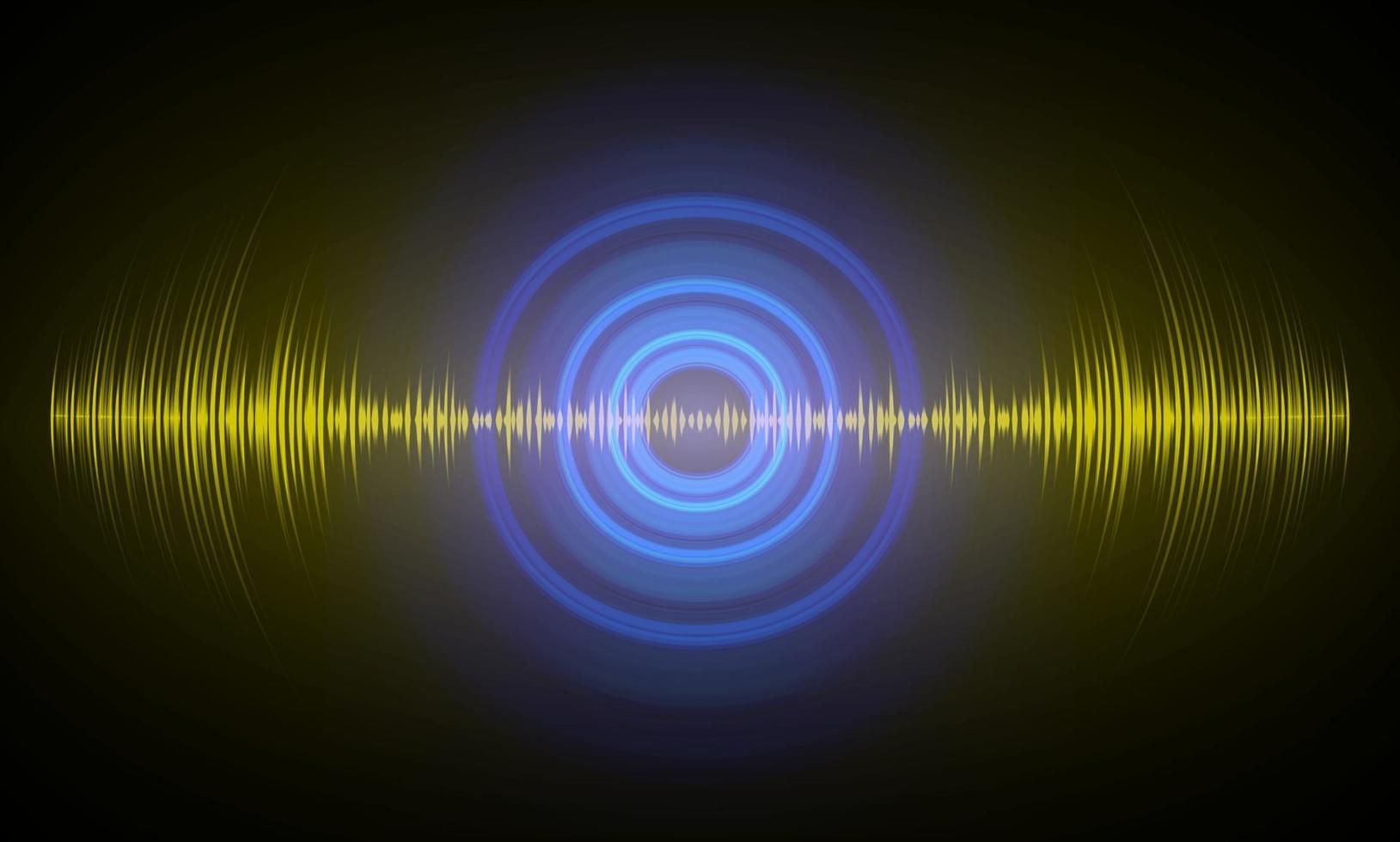 Sound waves oscillating dark light vector