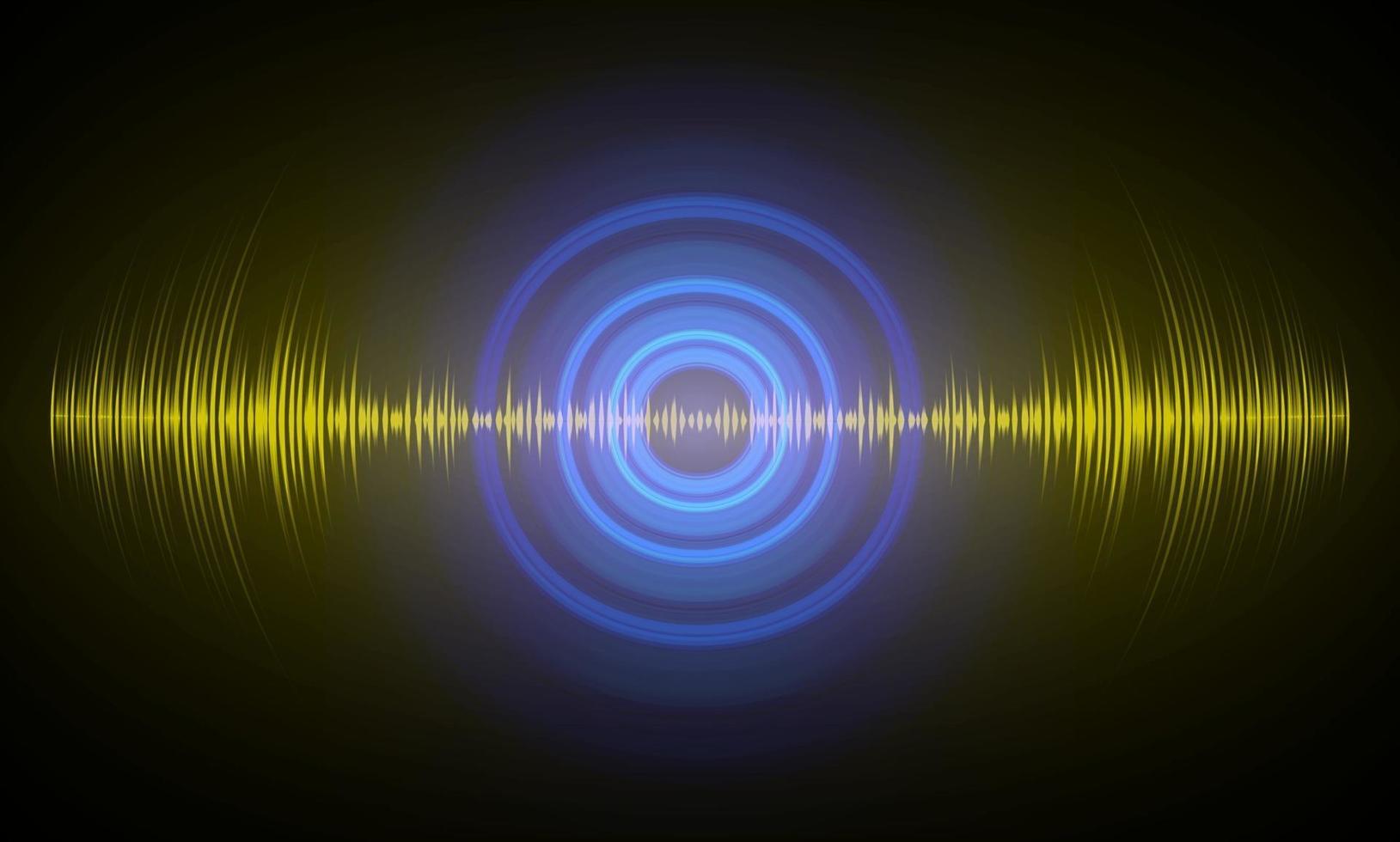 Sound waves oscillating dark light vector