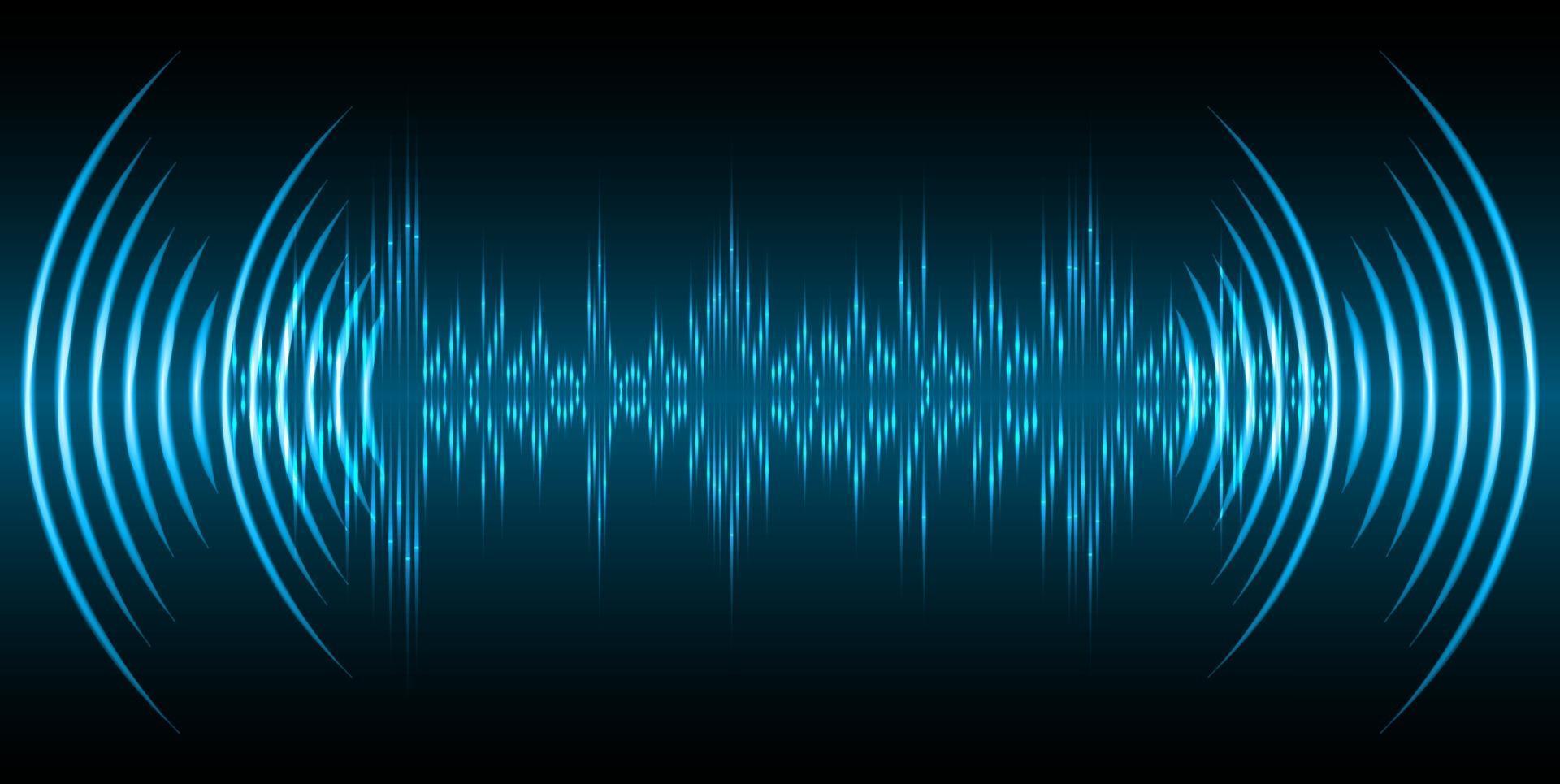 Sound waves oscillating dark light vector