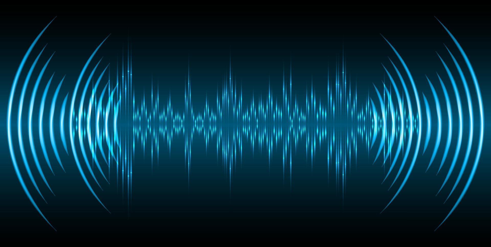 Sound waves oscillating dark light vector