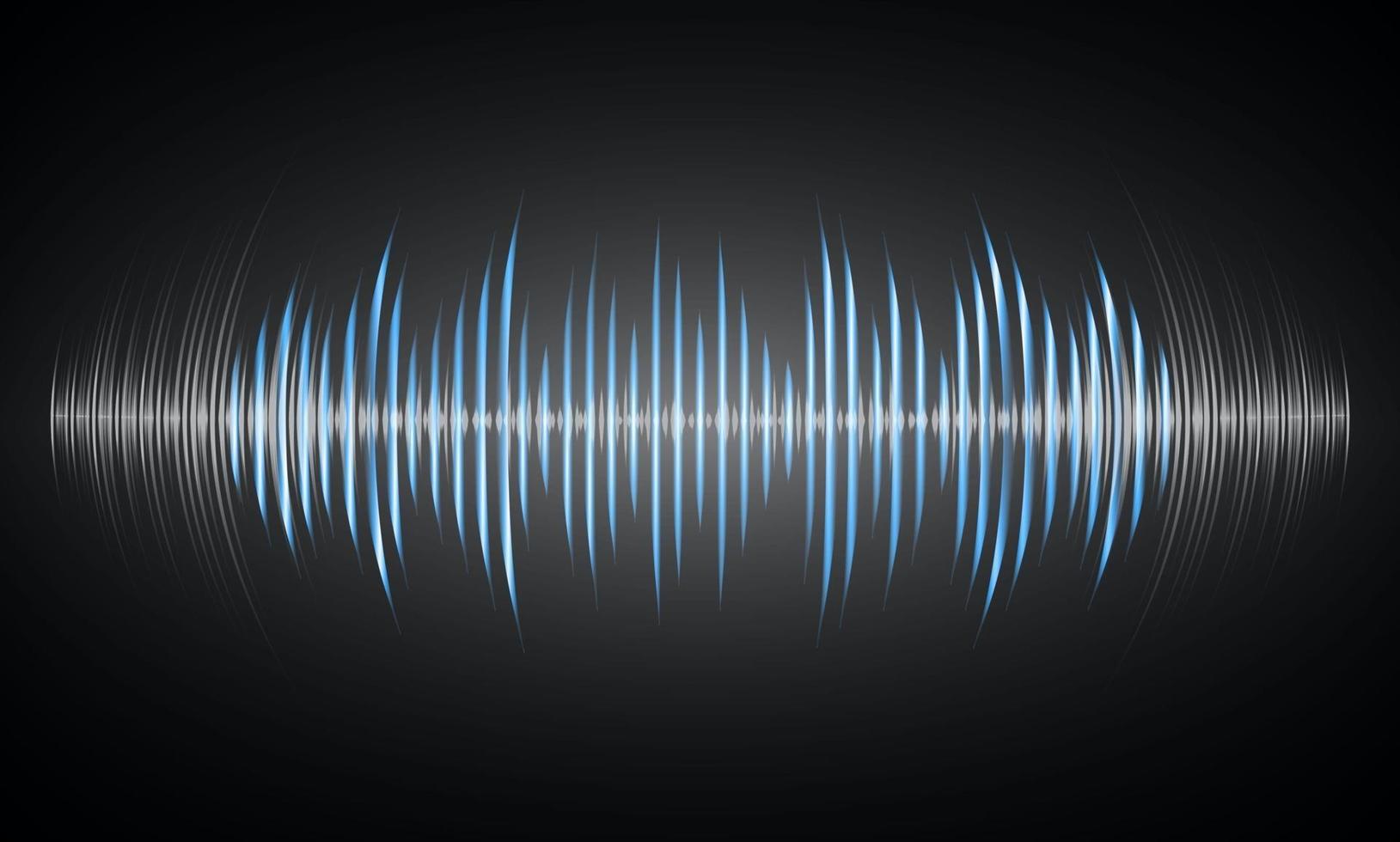 Sound waves oscillating dark light vector