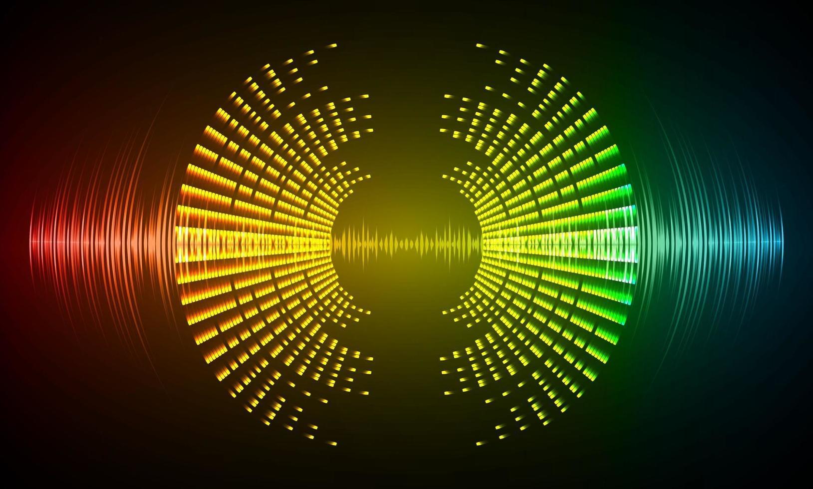 Sound waves oscillating dark light vector