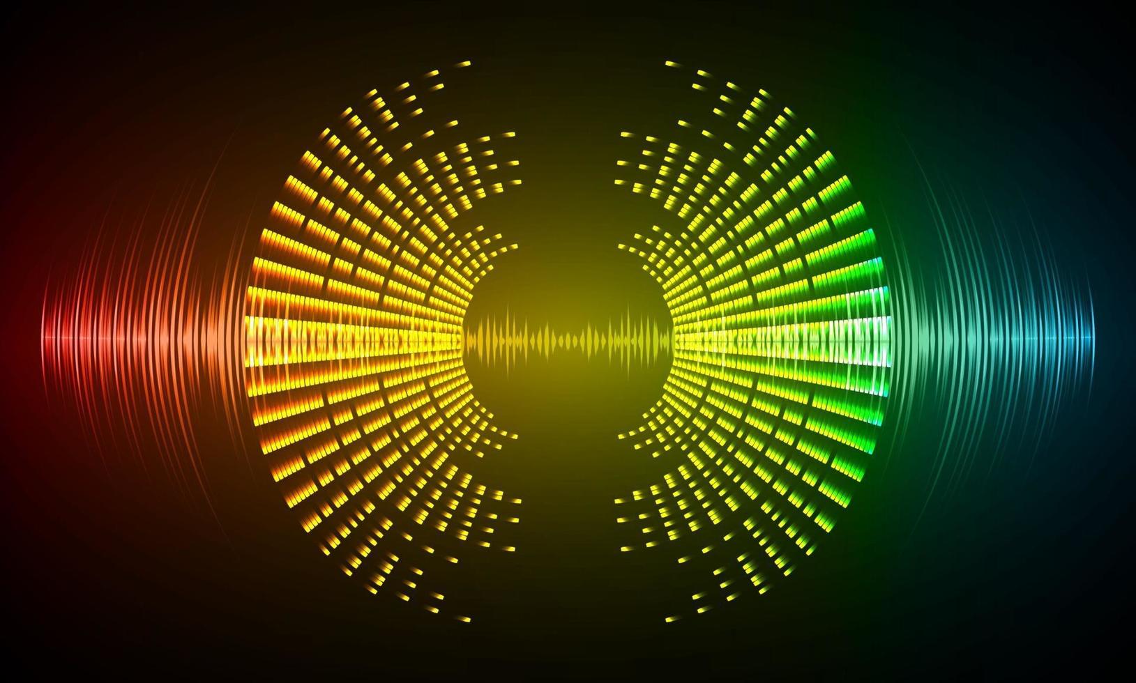 Sound waves oscillating dark light vector