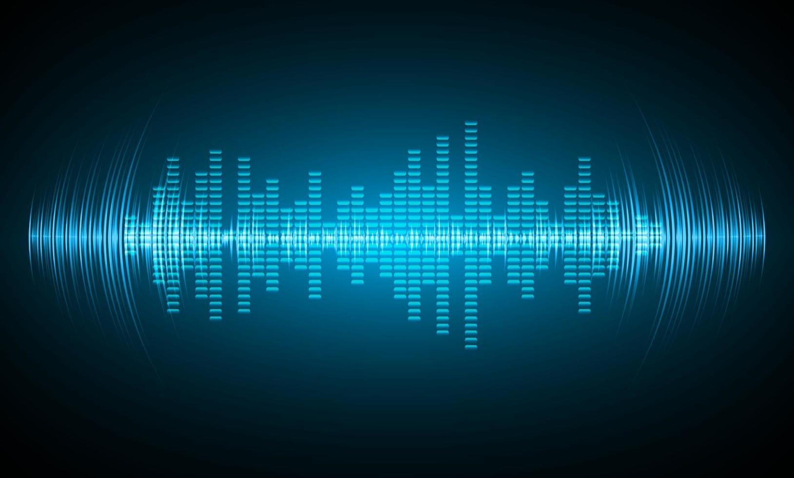 Sound waves oscillating dark light vector