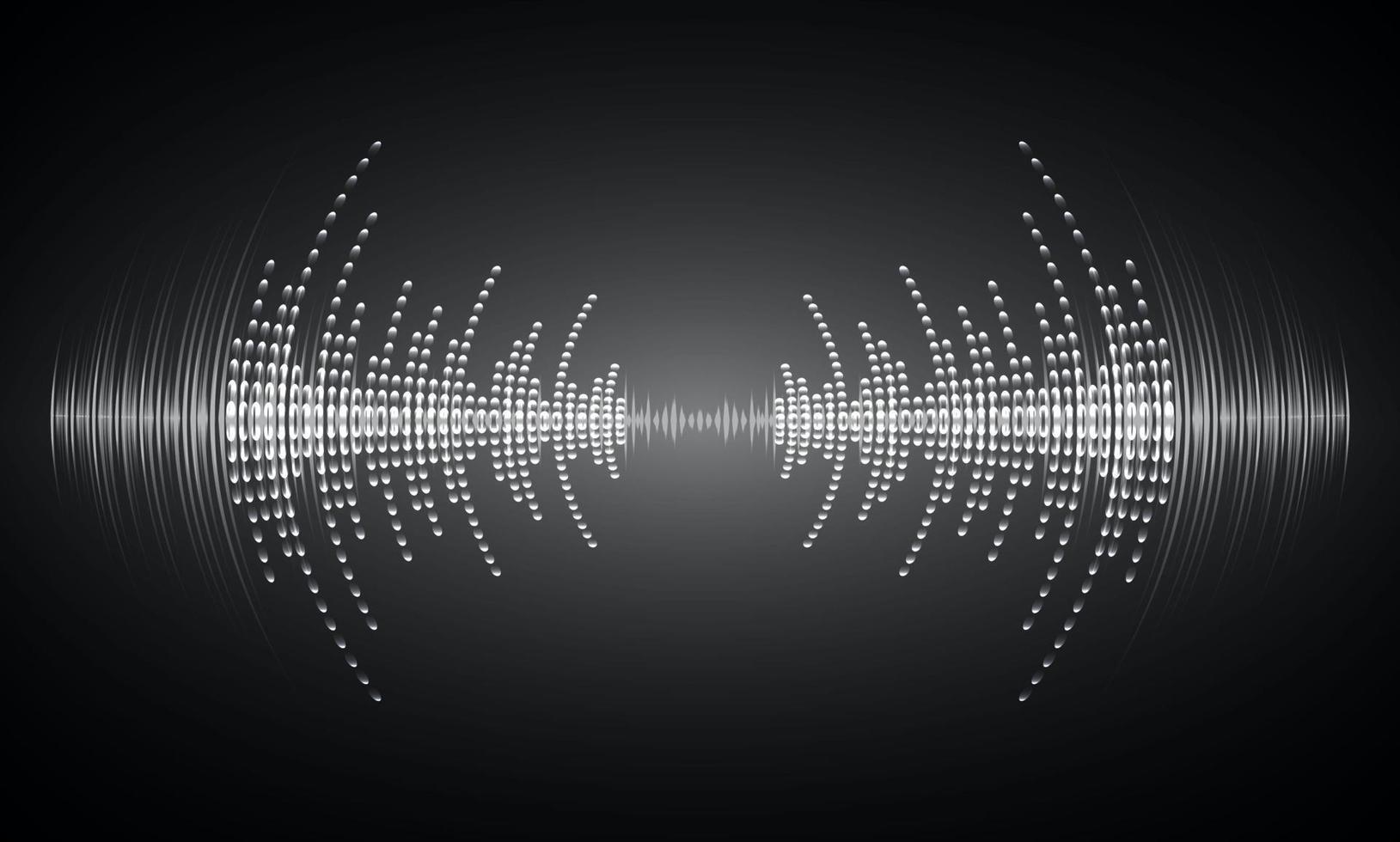 Sound waves oscillating dark light vector
