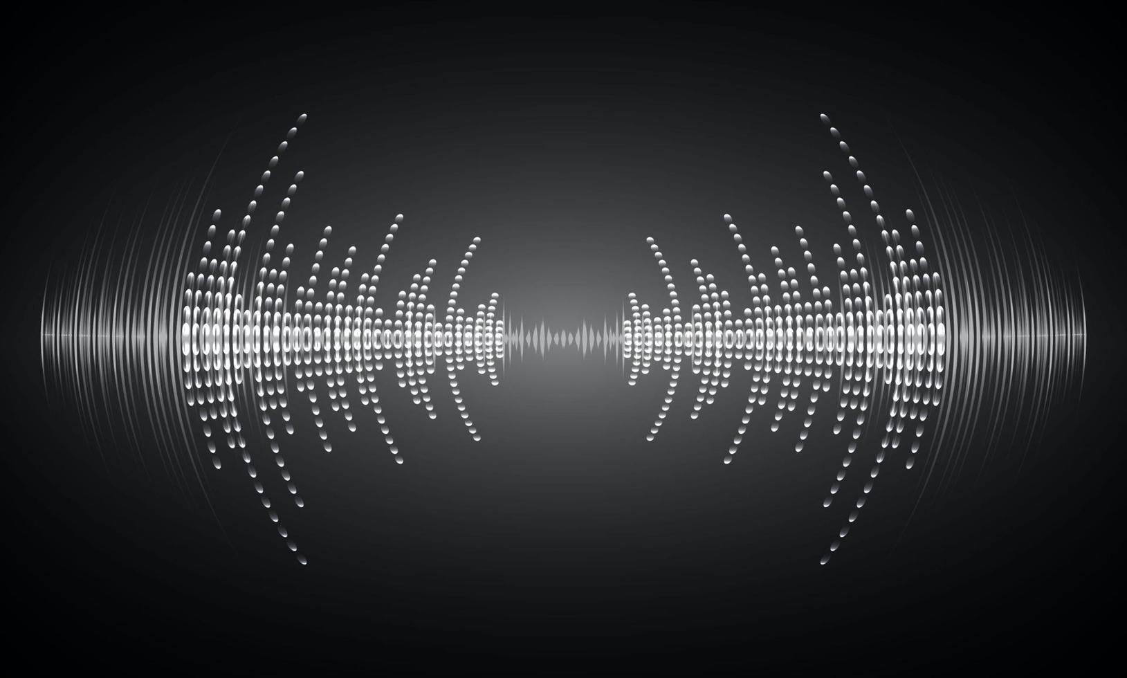 ondas de sonido oscilando luz oscura vector