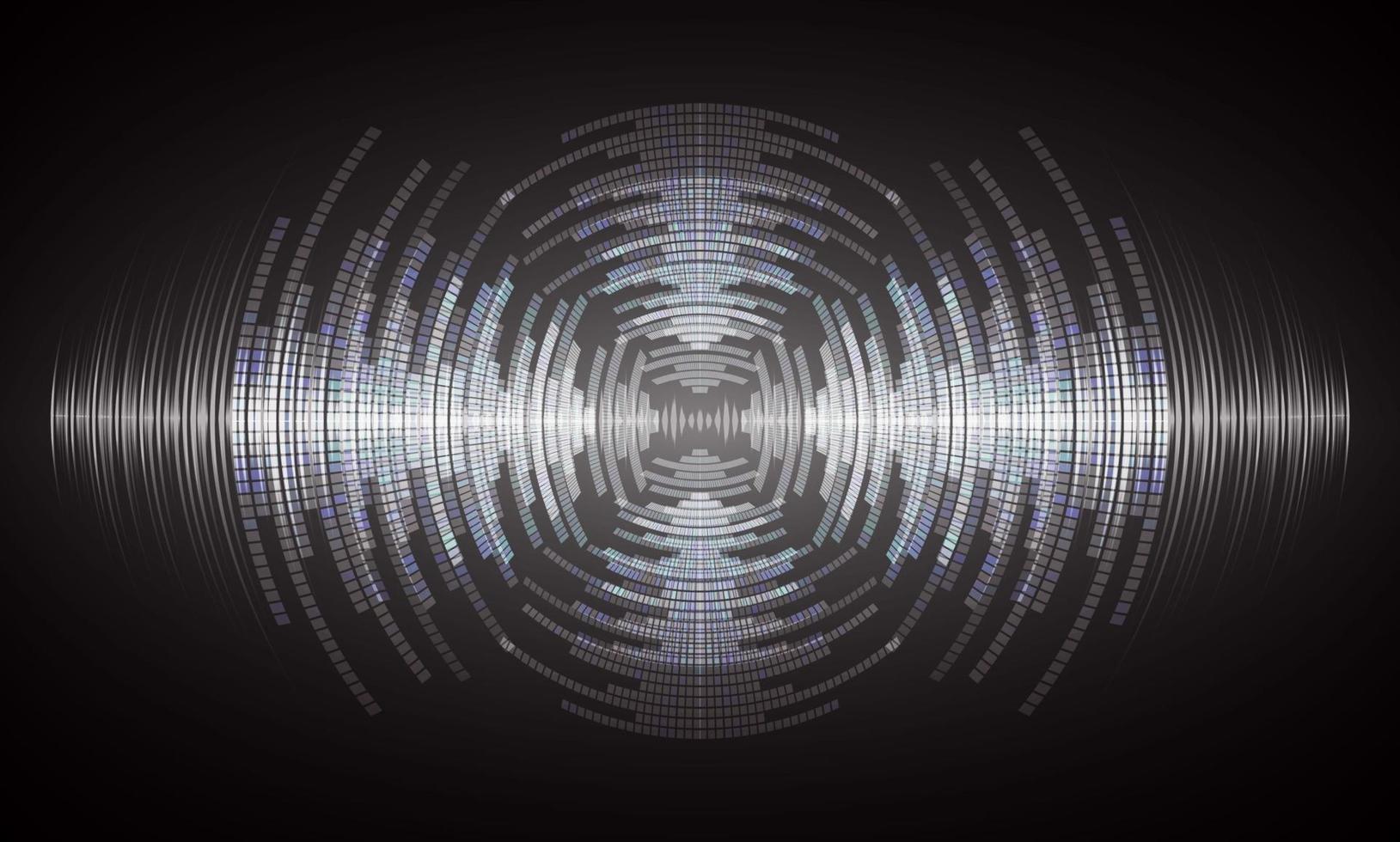 Sound waves oscillating dark light vector