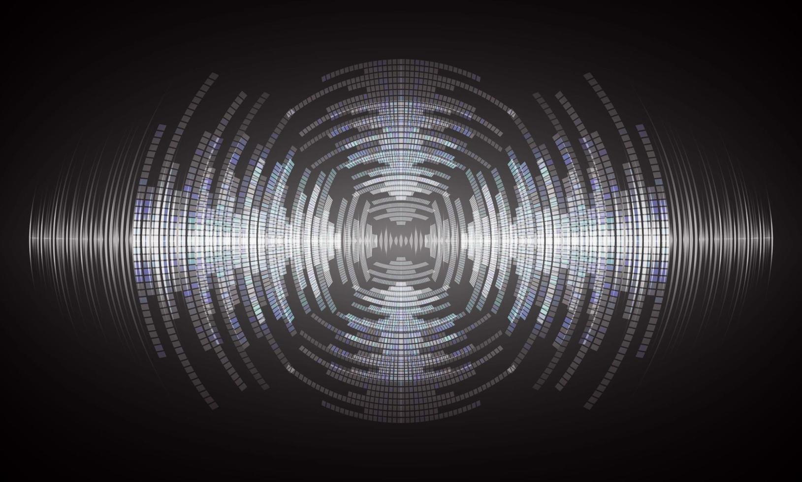 ondas de sonido oscilando luz oscura vector