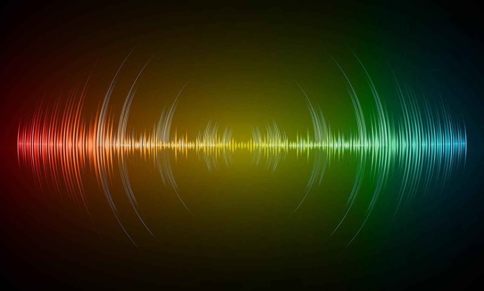 Sound waves oscillating dark light vector