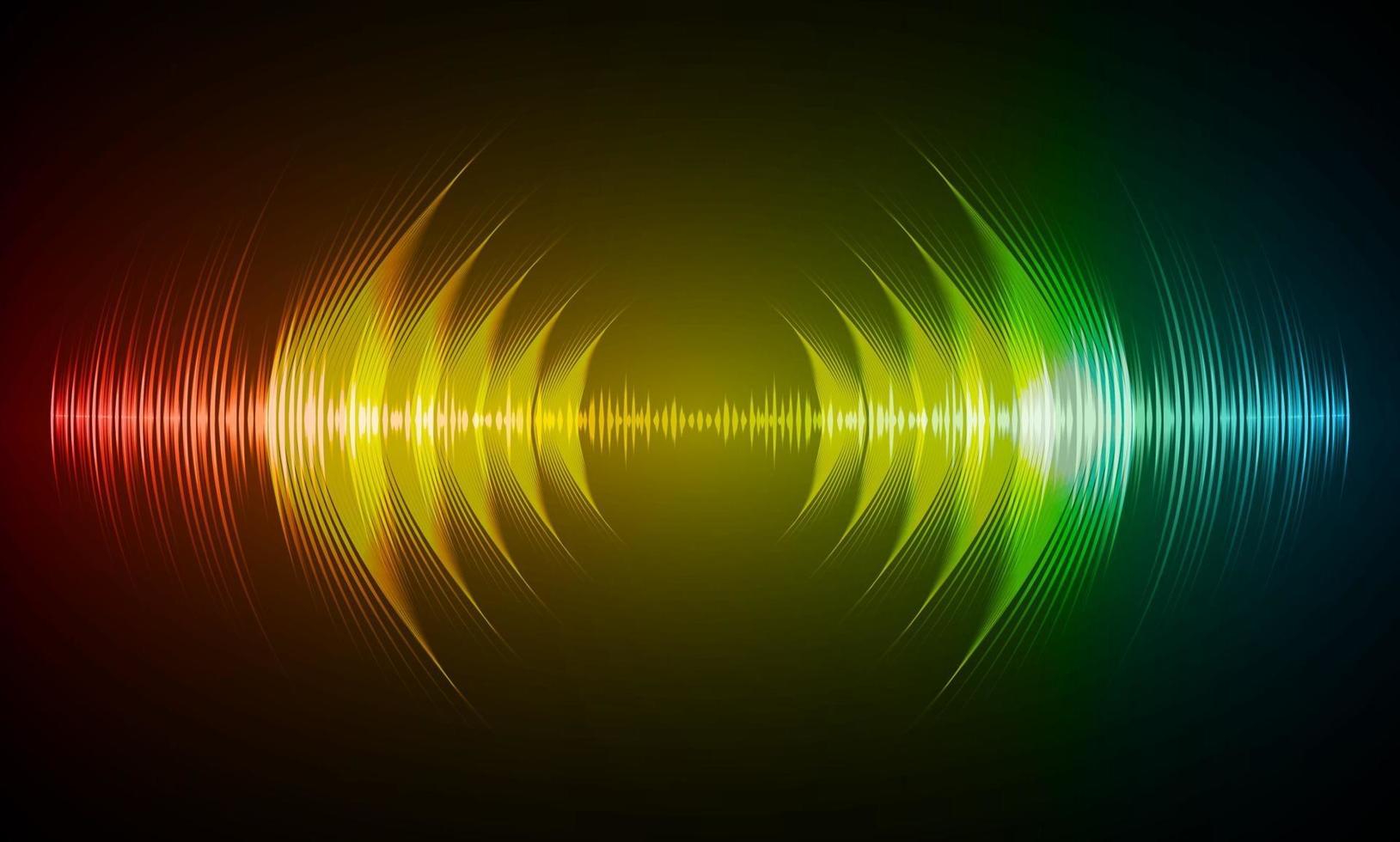 Sound waves oscillating dark light vector