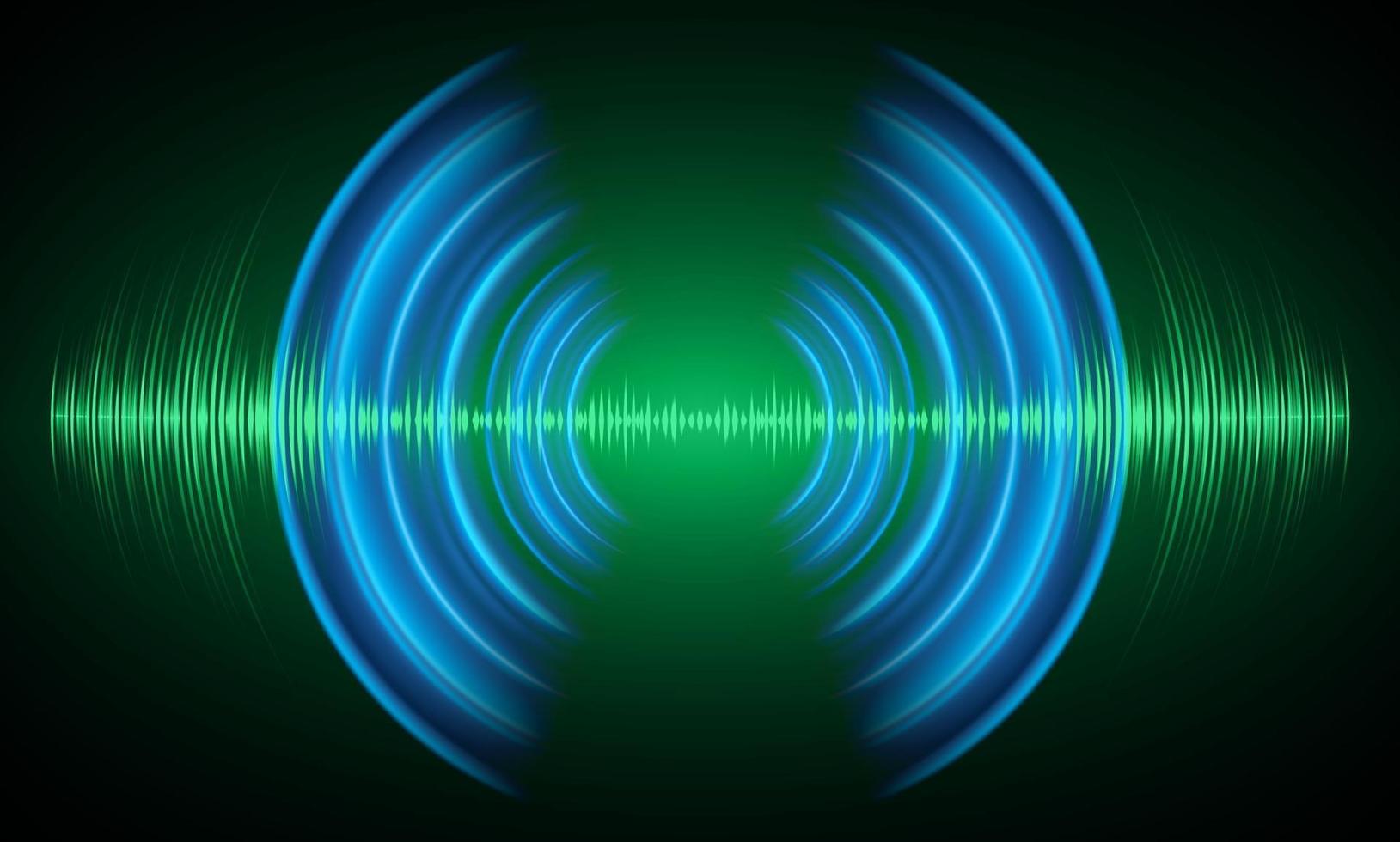 ondas de sonido oscilando luz oscura vector