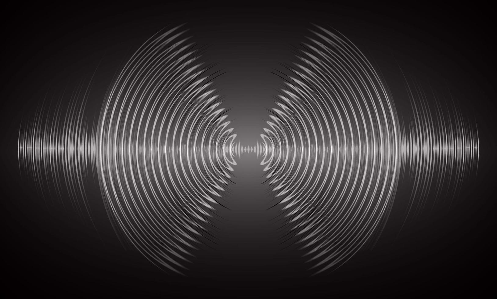 Sound waves oscillating dark light vector