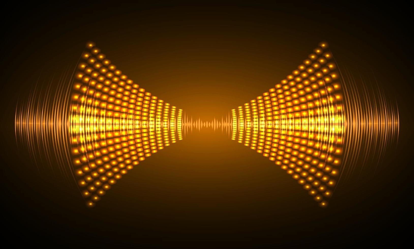 Sound waves oscillating dark light vector