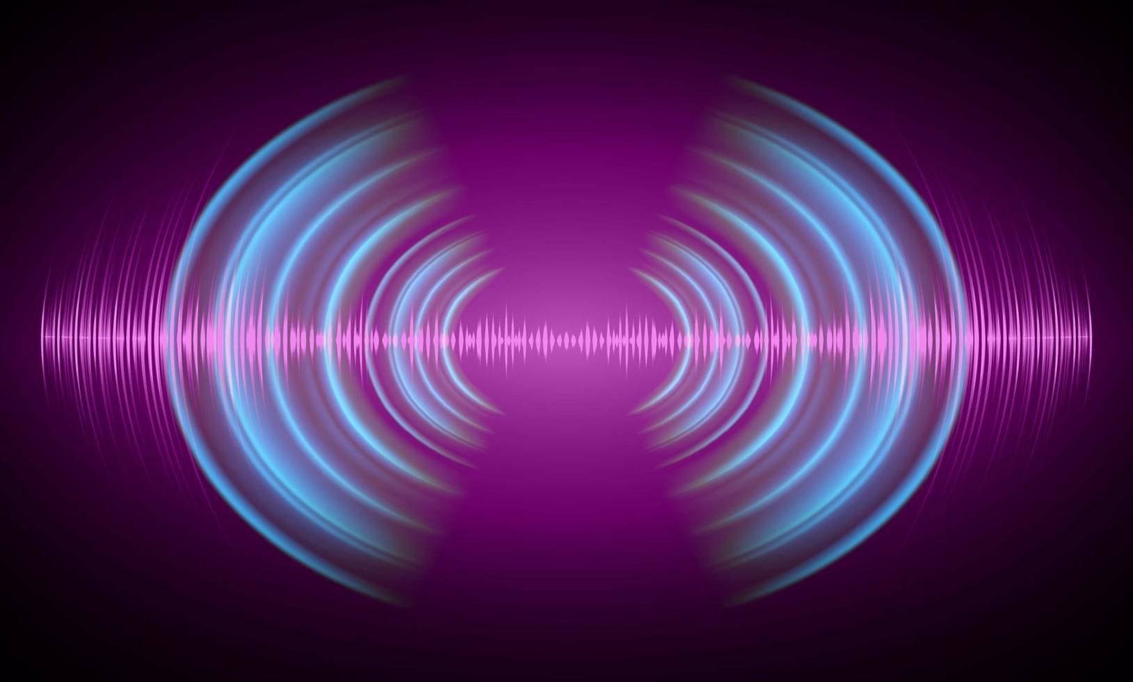 Sound waves oscillating dark light vector