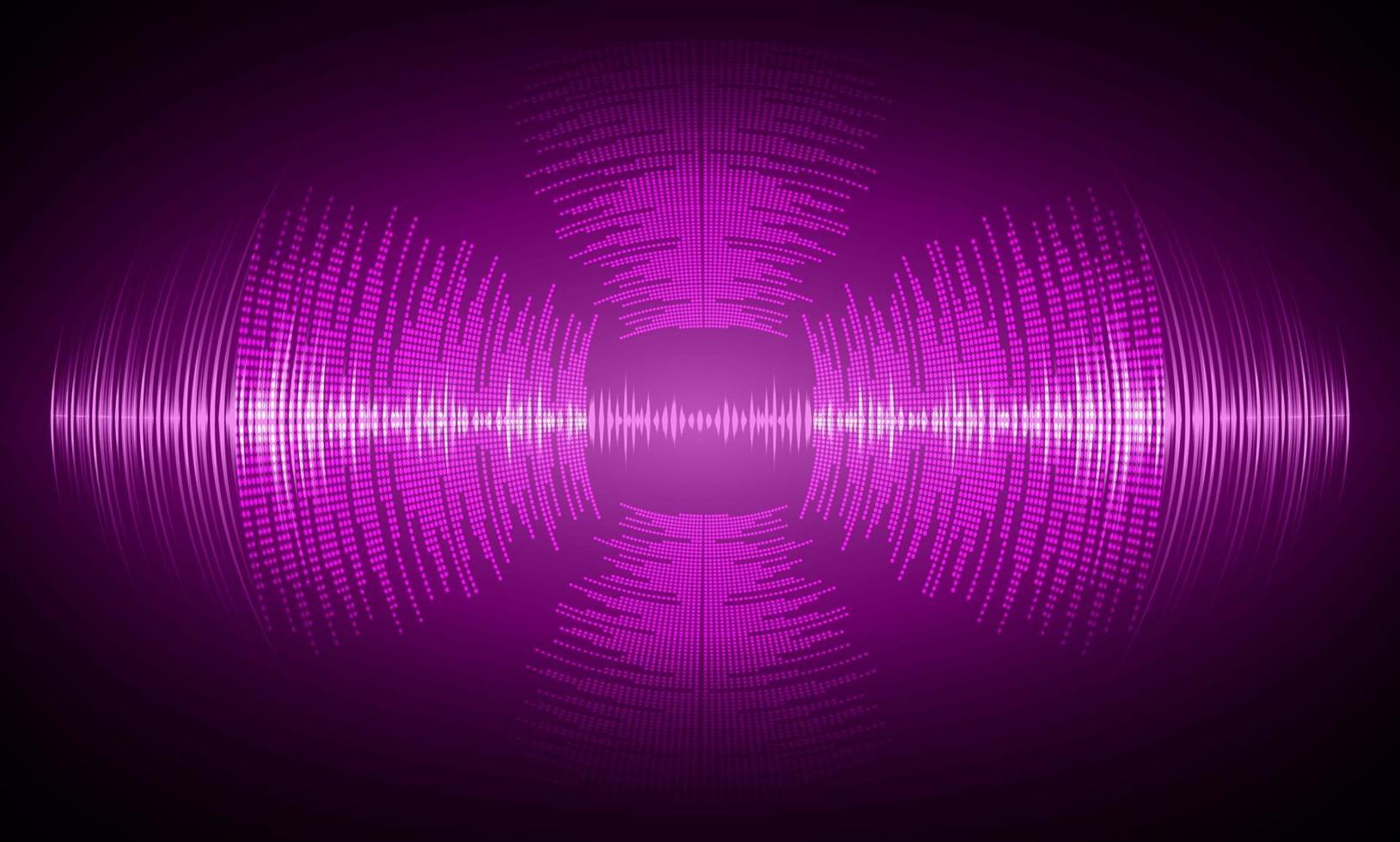 Sound waves oscillating dark light vector