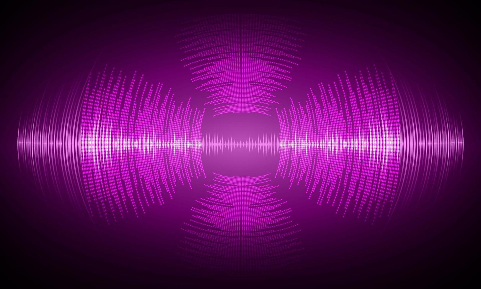 Sound waves oscillating dark light vector