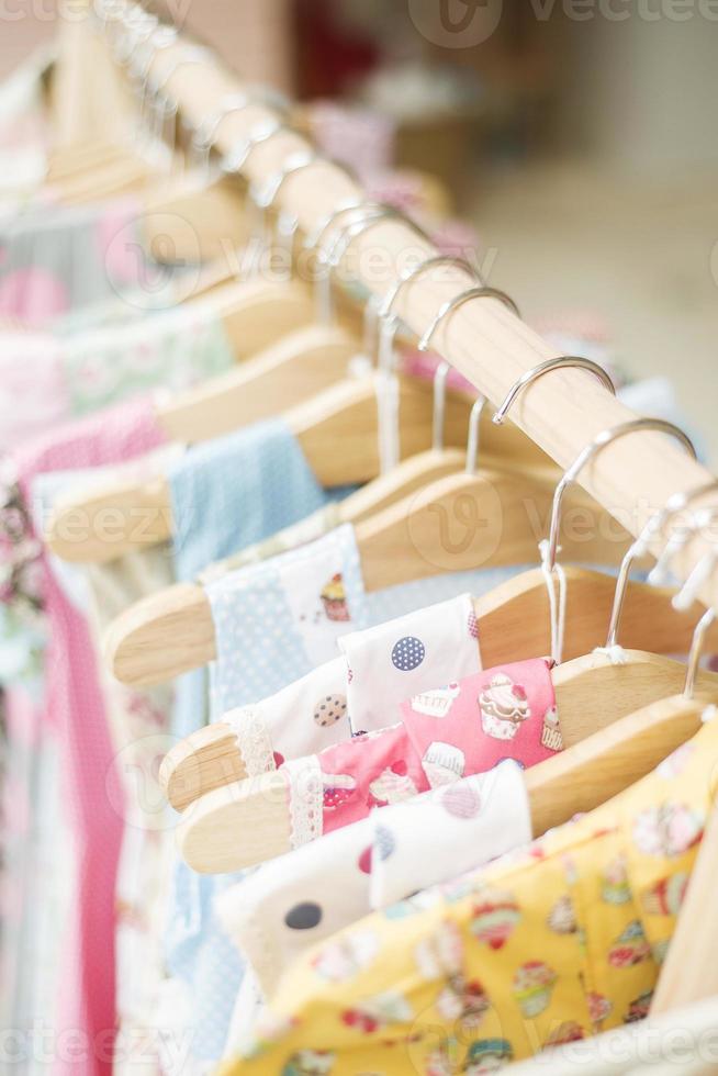 floral pattern young girl dresses in shop photo