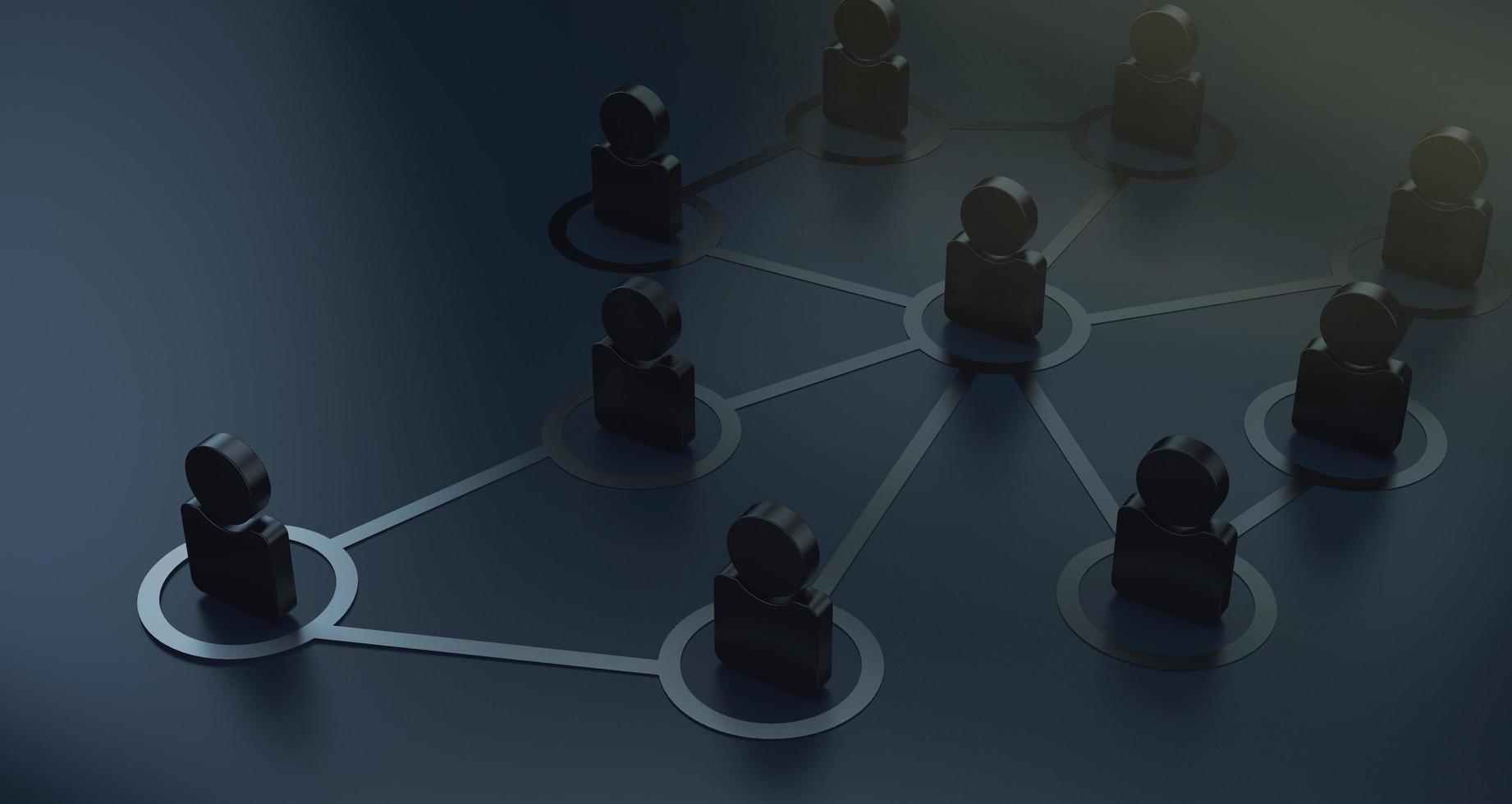 Group of People Talking in Social Network 3D Render photo