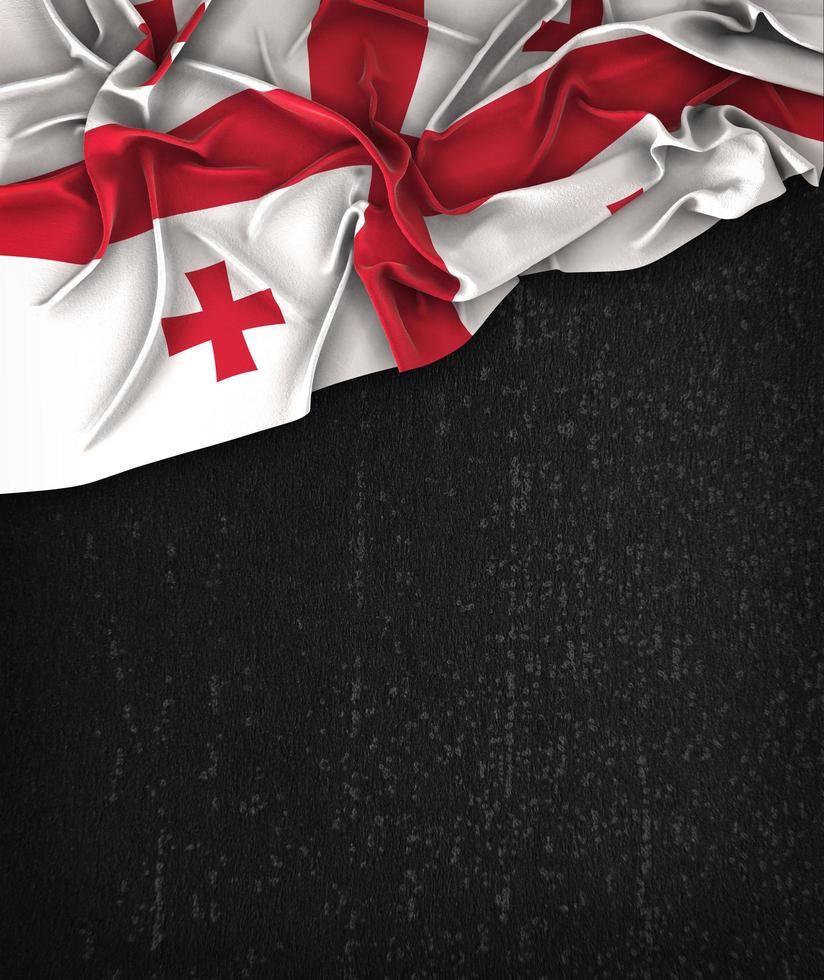 Georgia Flag Vintage on a Grunge Black Chalkboard With Space For Text photo
