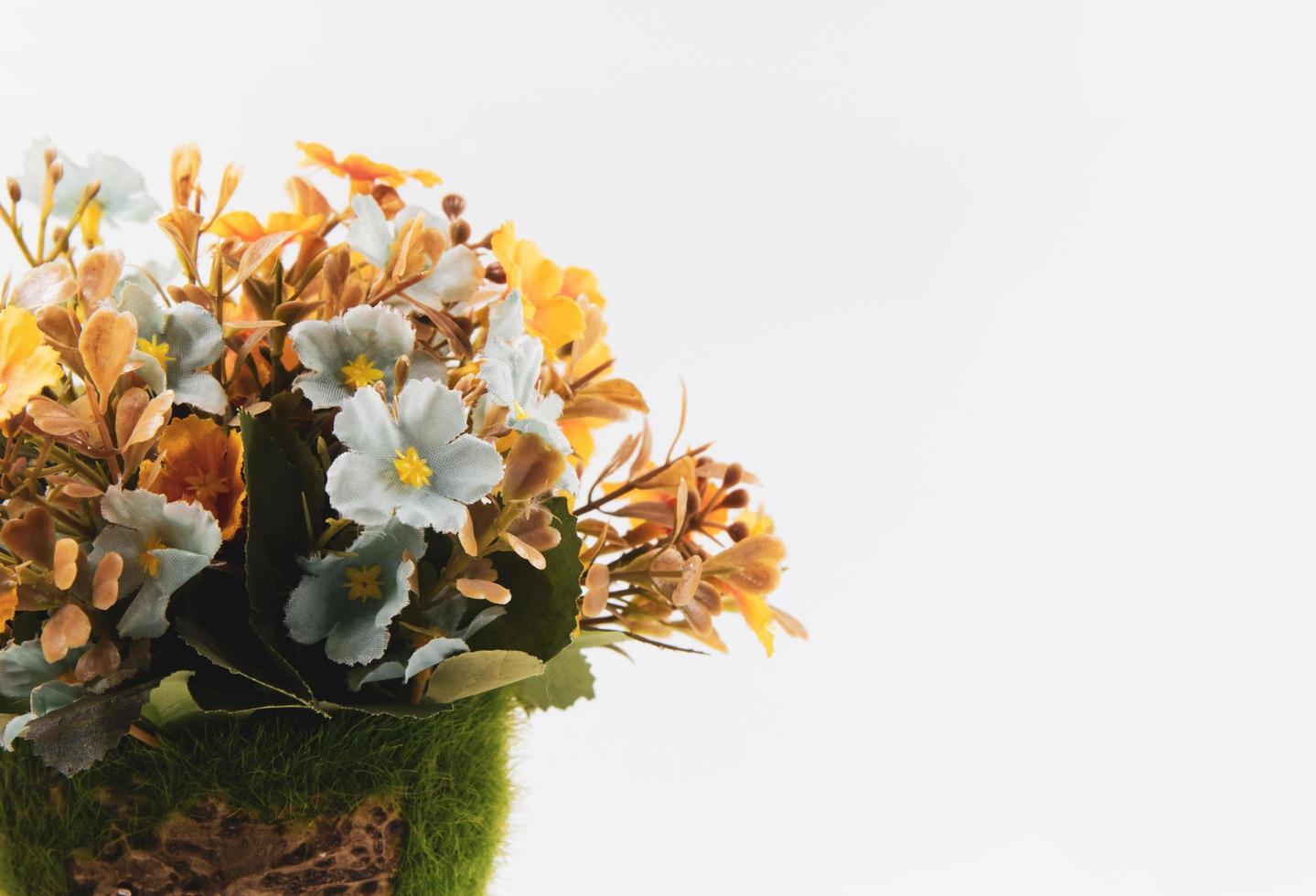 Artificial flower bouquet decoration, copy space background photo
