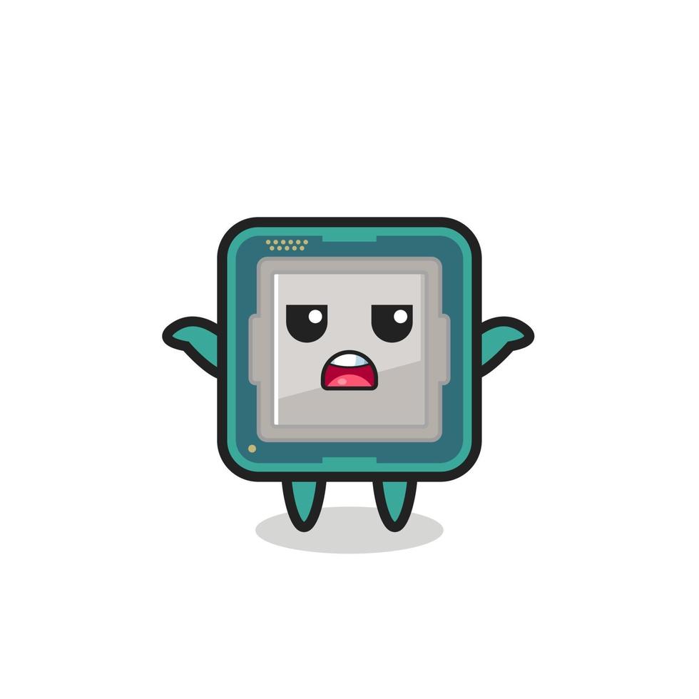 processor mascot character saying I do not know vector