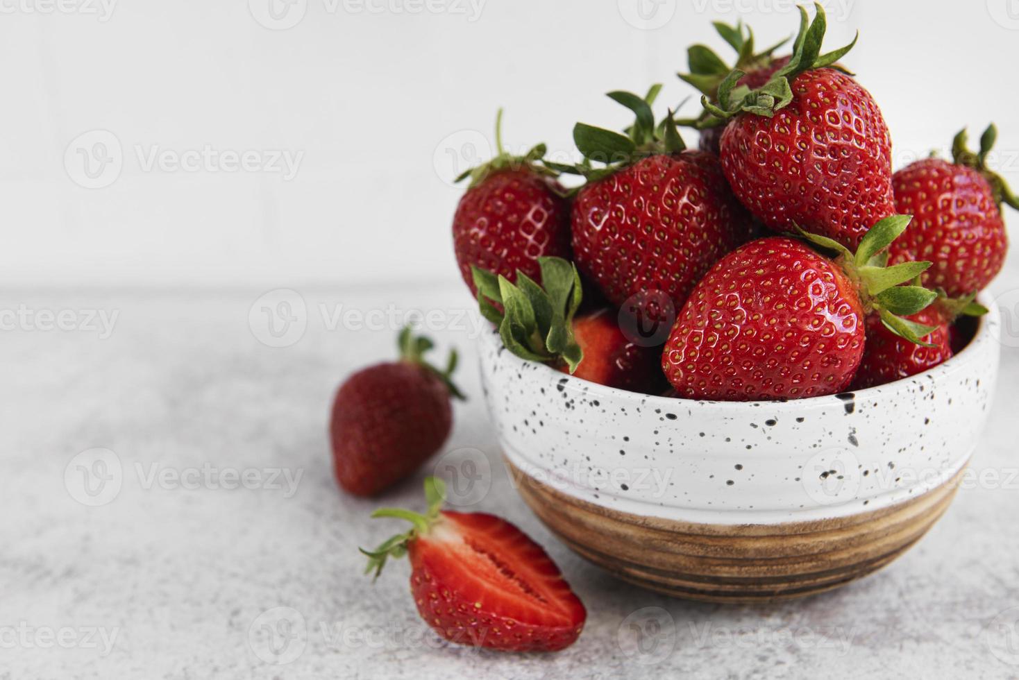 Fresh ripe delicious strawberries photo