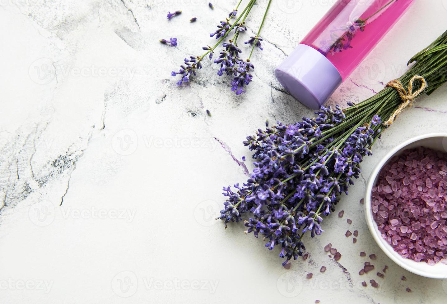 Natural  herb cosmetic with lavender photo