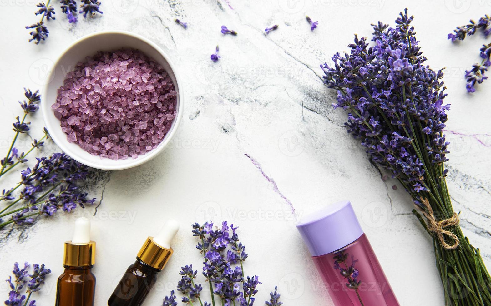 Natural  herb cosmetic with lavender photo